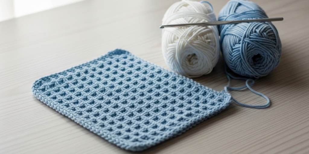 Beginner_ Textured Dishcloth (Waffle Stitch)